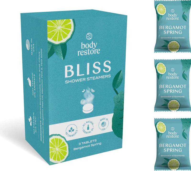 Pastilles effervescentes pour douche à la bergamote (lot de 3)