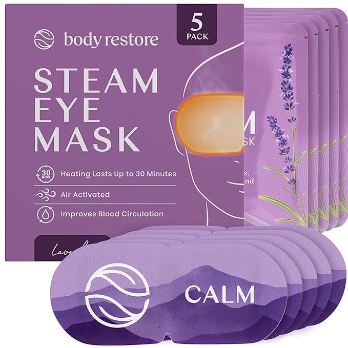 Masques pour les yeux à la vapeur de lavande - Lot de 5