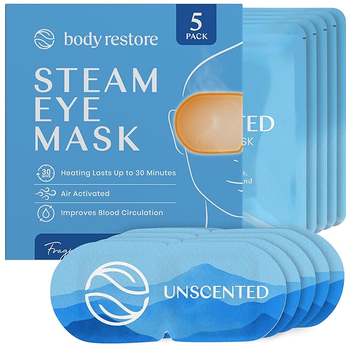 Masques pour les yeux à vapeur sans parfum - Lot de 5
