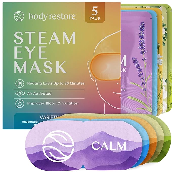Variété de masques oculaires à vapeur - lot de 5